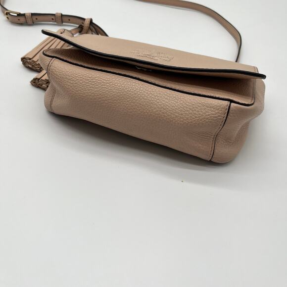 TORY BURCH Leather Thea Crossbody Bag, Beige - Picture 7 of 10